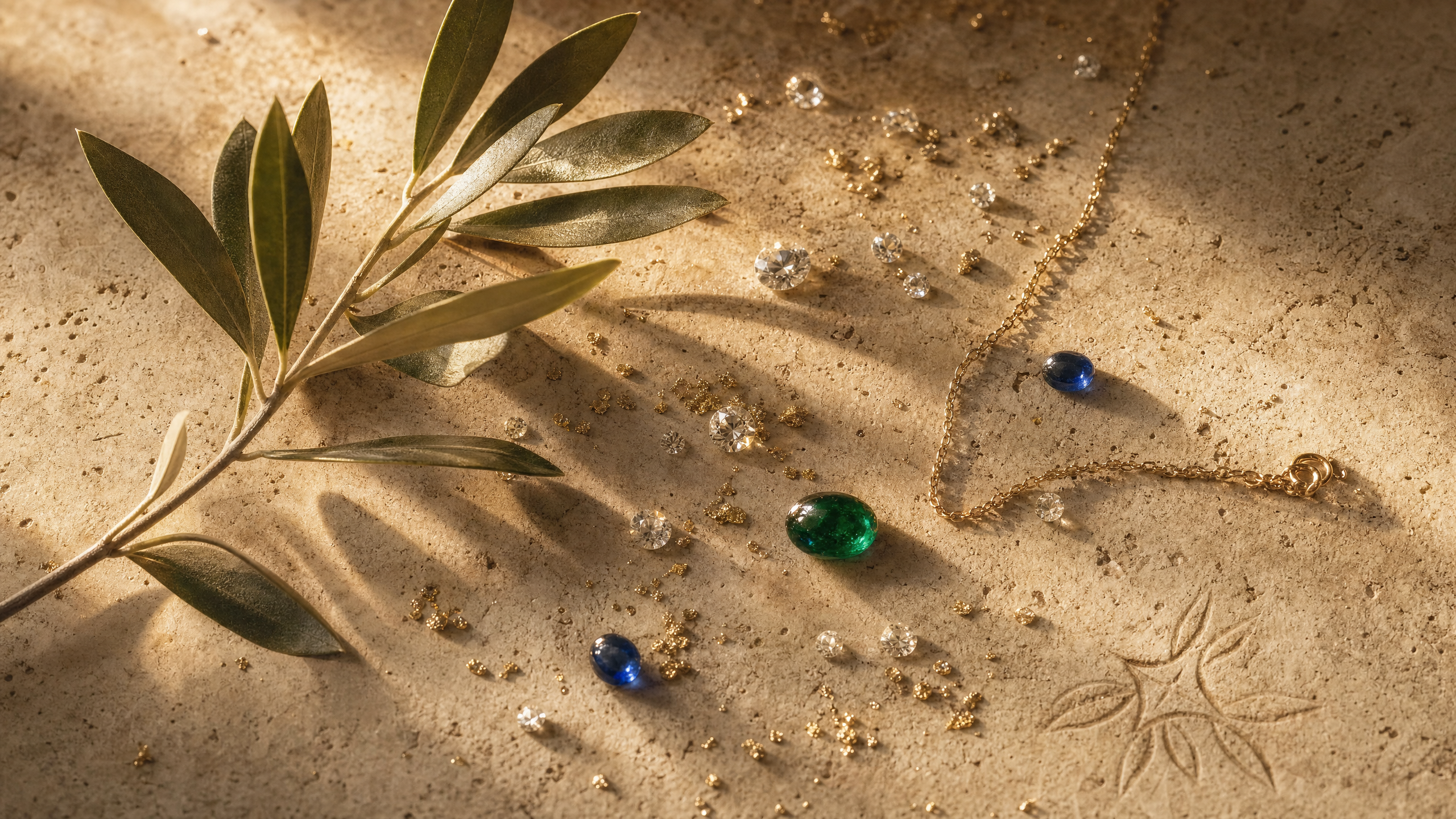 Bespoke jewelry consultation — sketches and gemstones