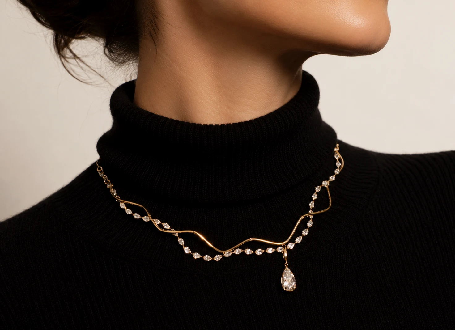 Athar Oval Charm on model