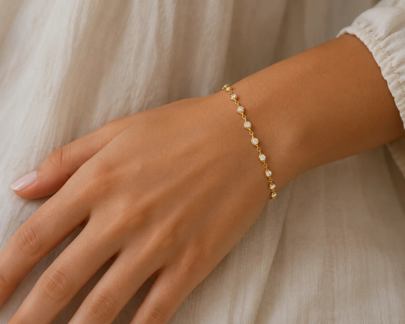 Barq Tennis Bracelet on model