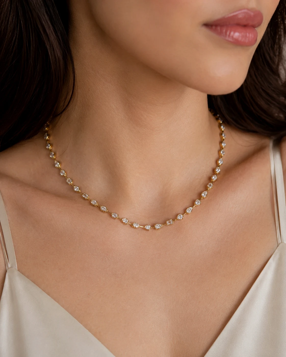 Multi Cadence Necklace on model